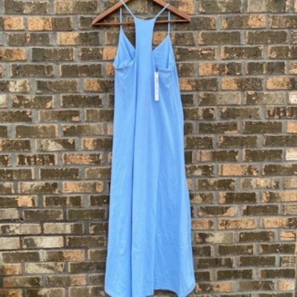 Susana Monaco Racer String Maxi Dress Sundress Medium Wedding Guest Blue NEW - Picture 5 of 5